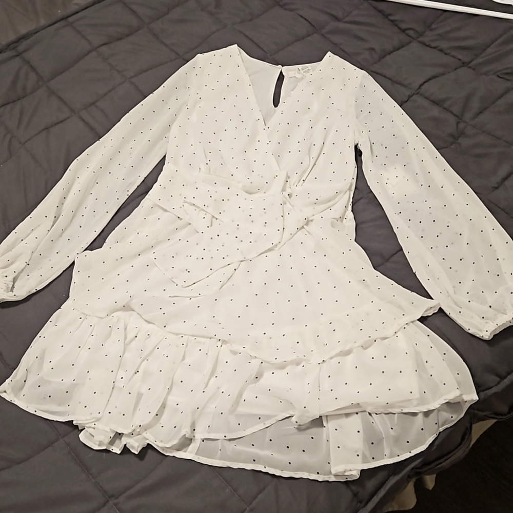 Polka Dot White Dress